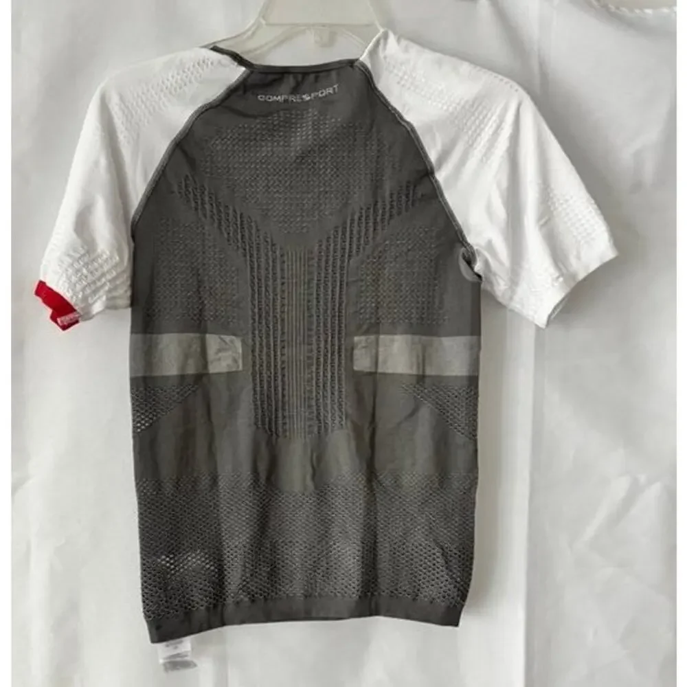 Compressport On/Off Ventilation Athletic Shirt Gray White Size Small XS